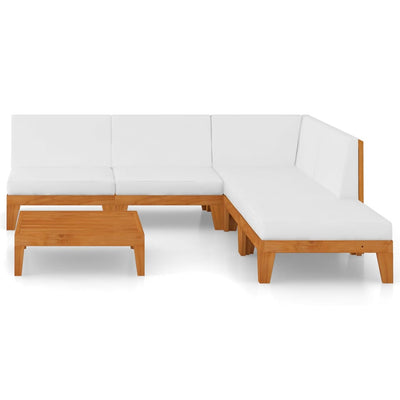 6 Piece Garden Lounge Set with Cushions Solid Acacia Wood