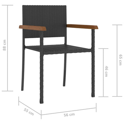 5 Piece Outdoor Dining Set Poly Rattan Black