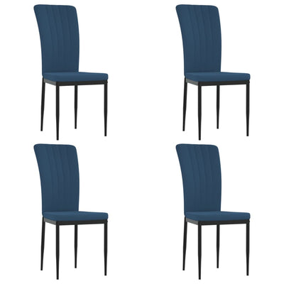 Dining Chairs 4 pcs Blue Velvet