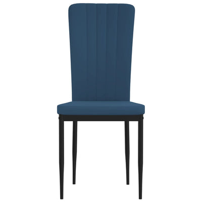 Dining Chairs 4 pcs Blue Velvet