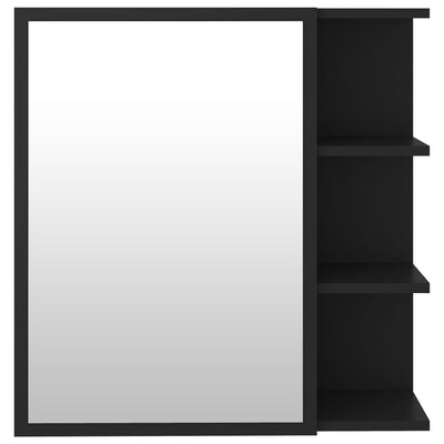 Bathroom Mirror Cabinet Black 62.5x20.5x64 cm Engineered Wood