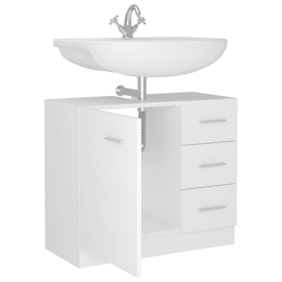 Sink Cabinet White 63x30x54 cm Engineered Wood
