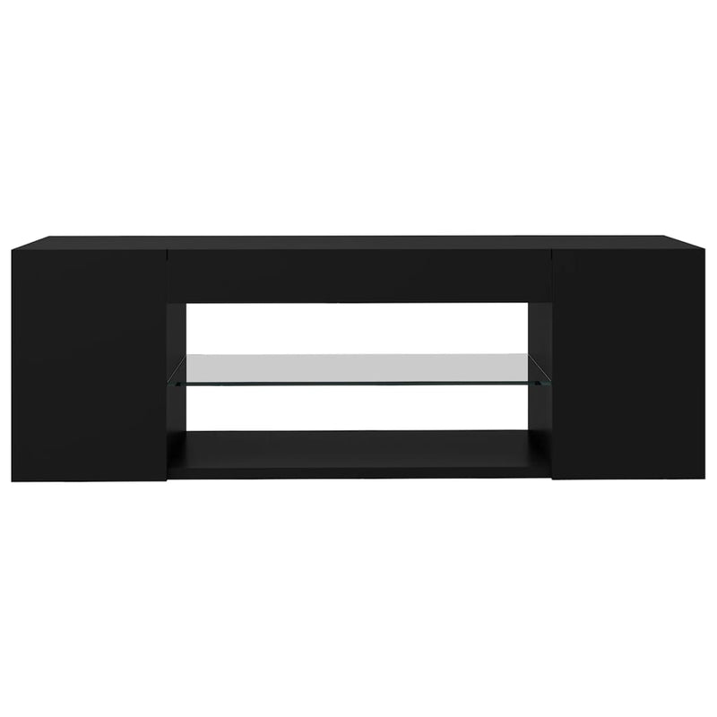 TV Cabinet with LED Lights Black 90x39x30 cm