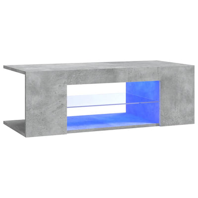 TV Cabinet with LED Lights Concrete Grey 90x39x30 cm