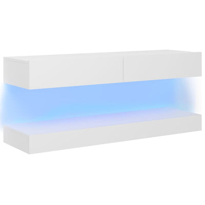 TV Cabinet with LED Lights White 120x35 cm