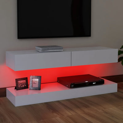 TV Cabinet with LED Lights White 120x35 cm