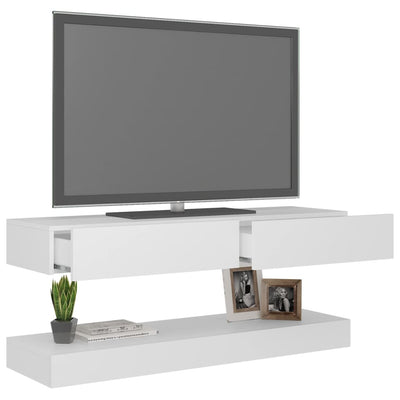 TV Cabinet with LED Lights White 120x35 cm