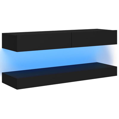 TV Cabinet with LED Lights Black 120x35 cm