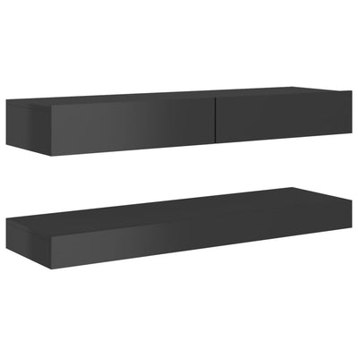 TV Cabinet with LED Lights High Gloss Grey 120x35 cm