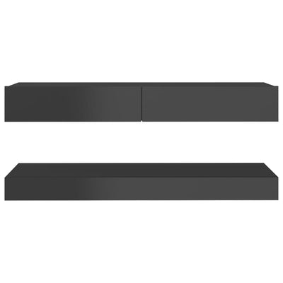 TV Cabinet with LED Lights High Gloss Grey 120x35 cm