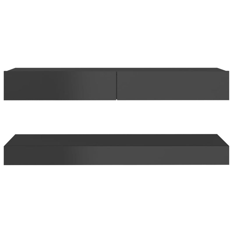 TV Cabinet with LED Lights High Gloss Grey 120x35 cm