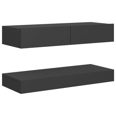 TV Cabinet with LED Lights Grey 90x35 cm