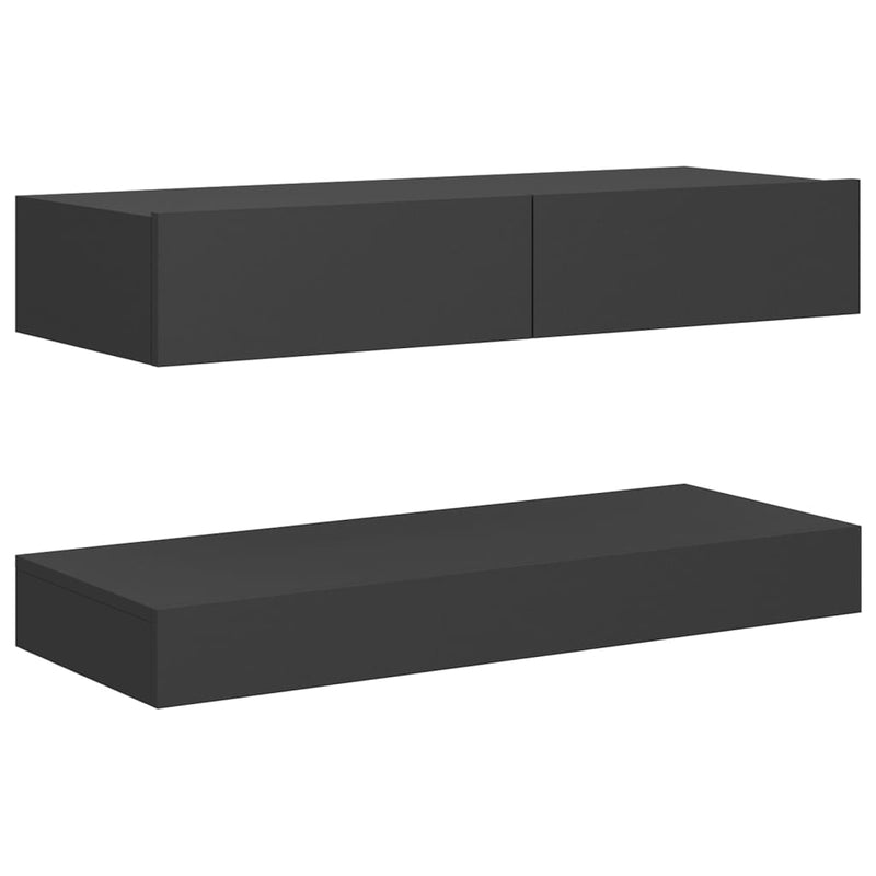 TV Cabinet with LED Lights Grey 90x35 cm