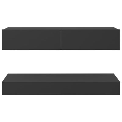 TV Cabinet with LED Lights Grey 90x35 cm