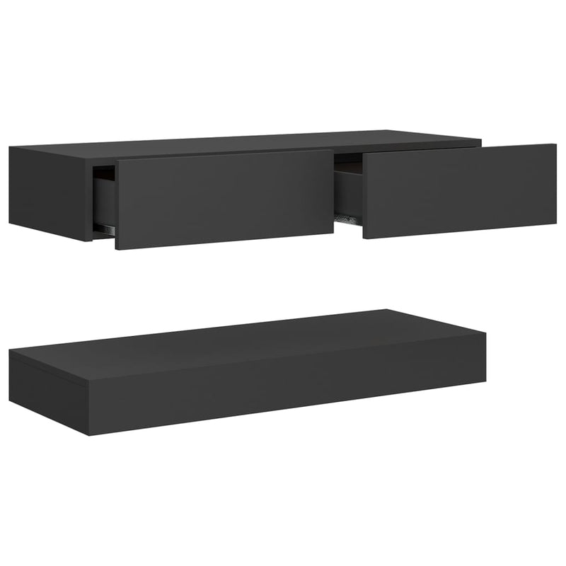 TV Cabinet with LED Lights Grey 90x35 cm