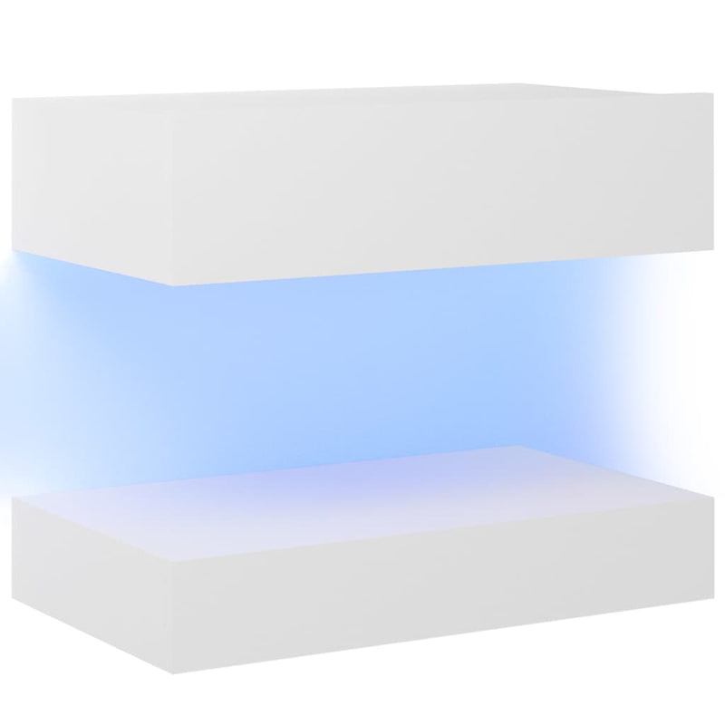 TV Cabinets with LED Lights 2 pcs White 60x35 cm