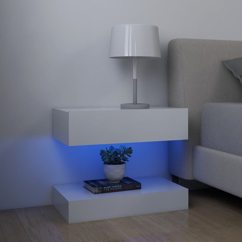 TV Cabinets with LED Lights 2 pcs White 60x35 cm