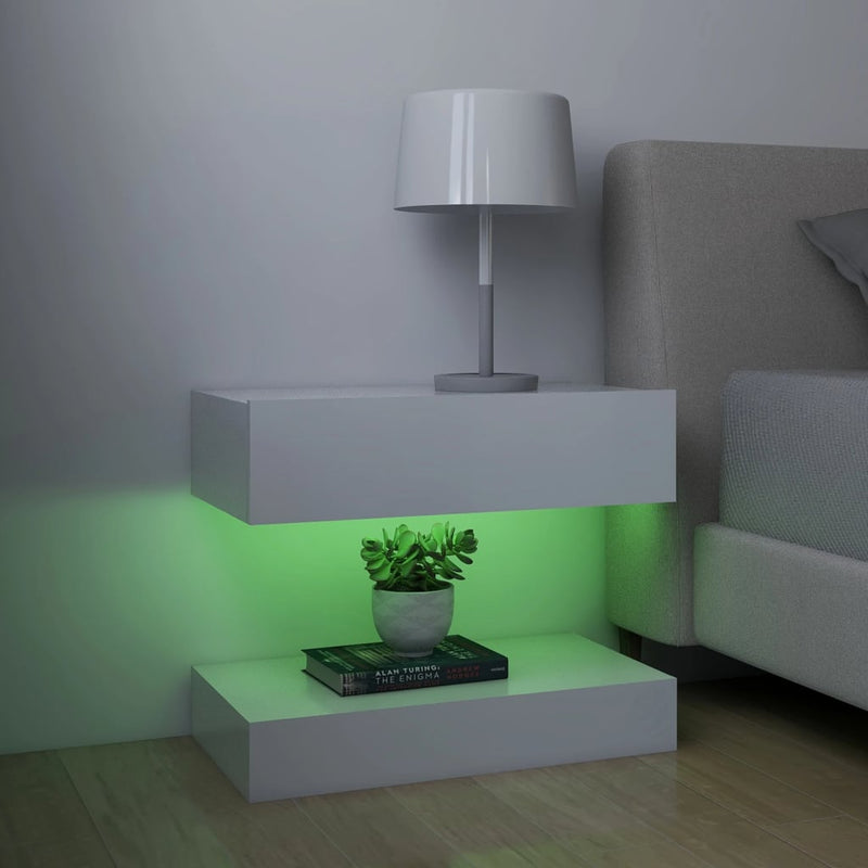 TV Cabinets with LED Lights 2 pcs White 60x35 cm