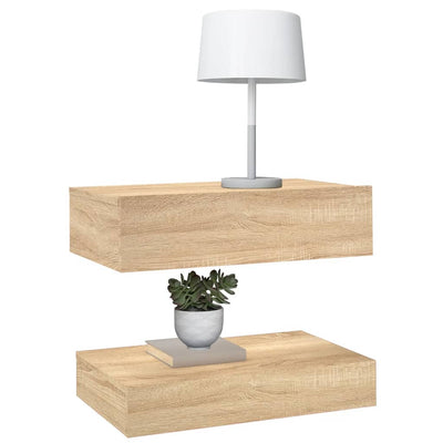 TV Cabinet with LED Lights Sonoma Oak 60x35 cm