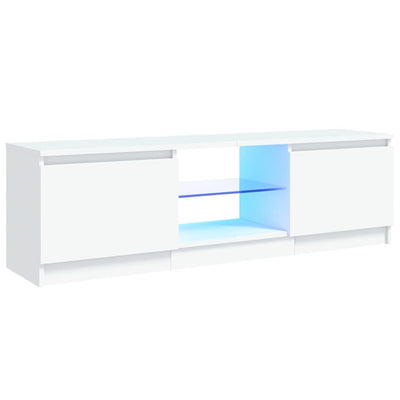 TV Cabinet with LED Lights White 120x30x35.5 cm