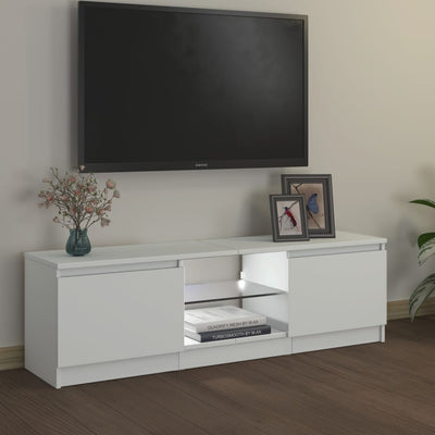 TV Cabinet with LED Lights White 120x30x35.5 cm