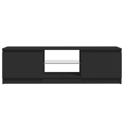 TV Cabinet with LED Lights Black 120x30x35.5 cm