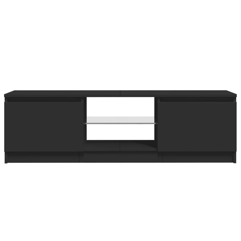 TV Cabinet with LED Lights Black 120x30x35.5 cm