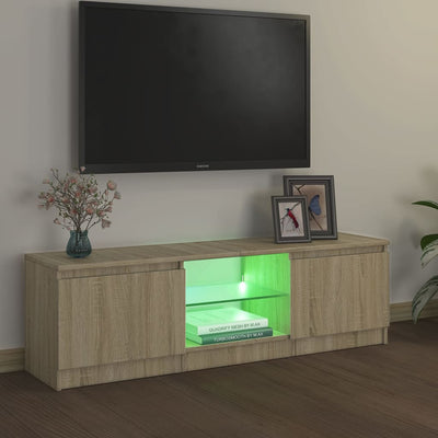 TV Cabinet with LED Lights Sonoma Oak 120x30x35.5 cm