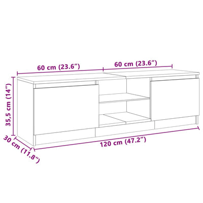 TV Cabinet with LED Lights Sonoma Oak 120x30x35.5 cm