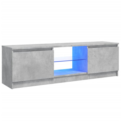 TV Cabinet with LED Lights Concrete Grey 120x30x35.5 cm