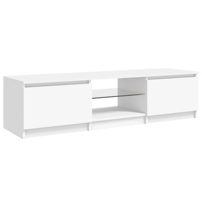 TV Cabinet with LED Lights White 140x40x35.5 cm