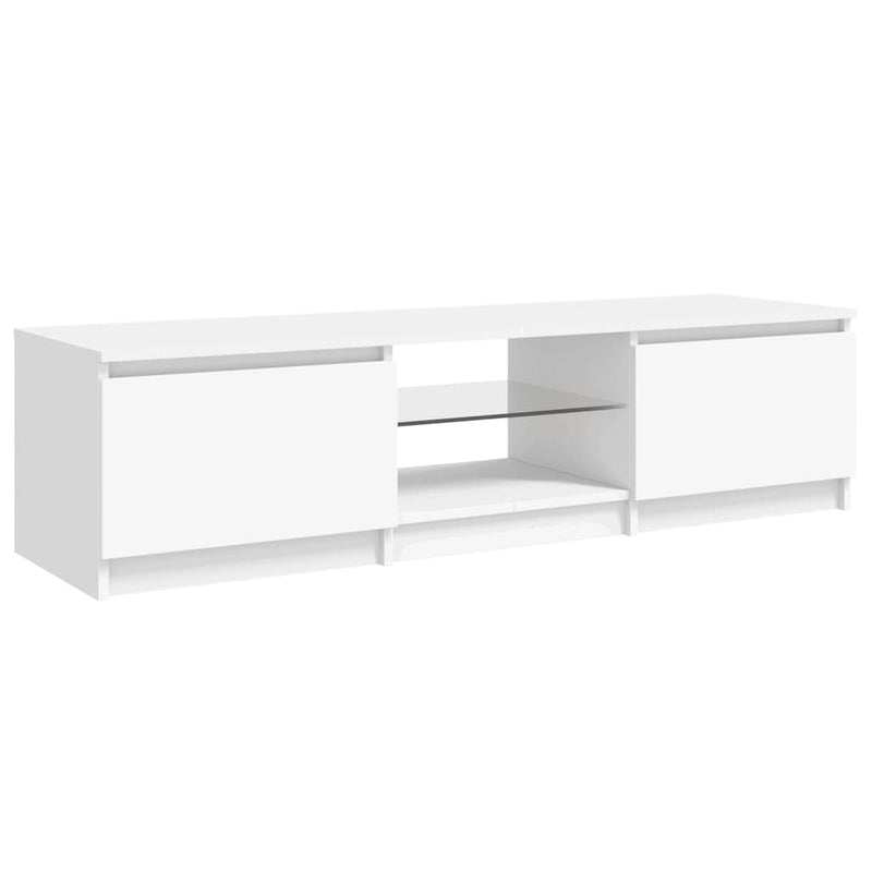 TV Cabinet with LED Lights White 140x40x35.5 cm