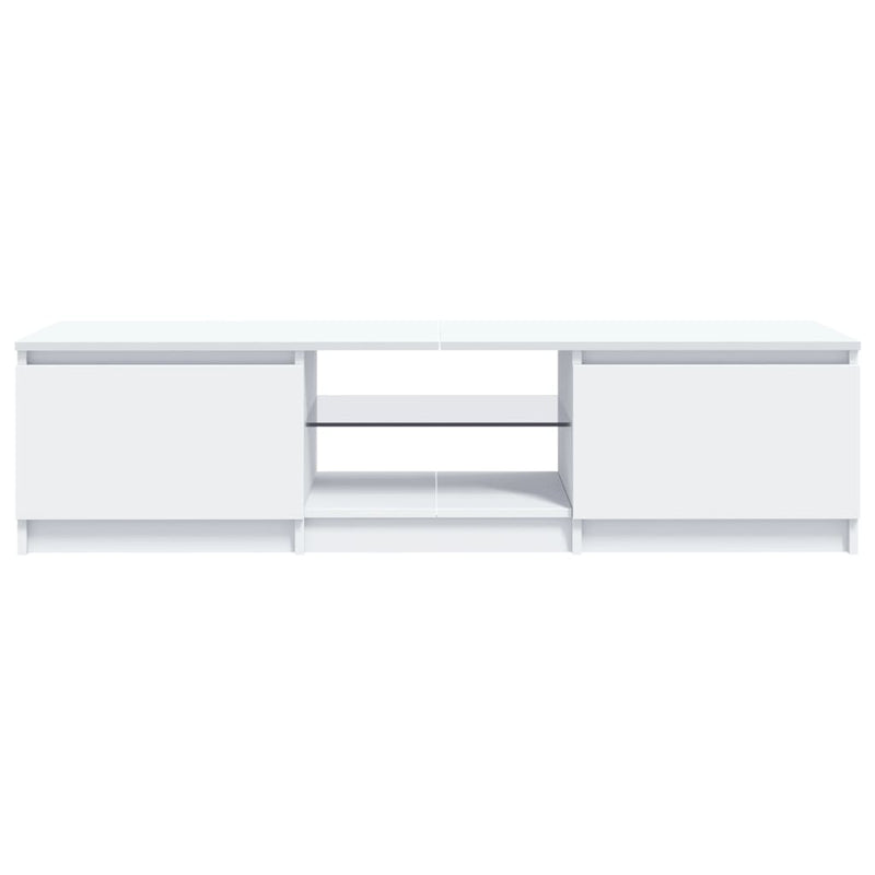 TV Cabinet with LED Lights White 140x40x35.5 cm