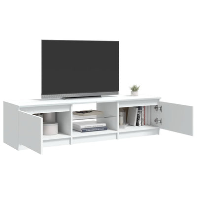 TV Cabinet with LED Lights White 140x40x35.5 cm