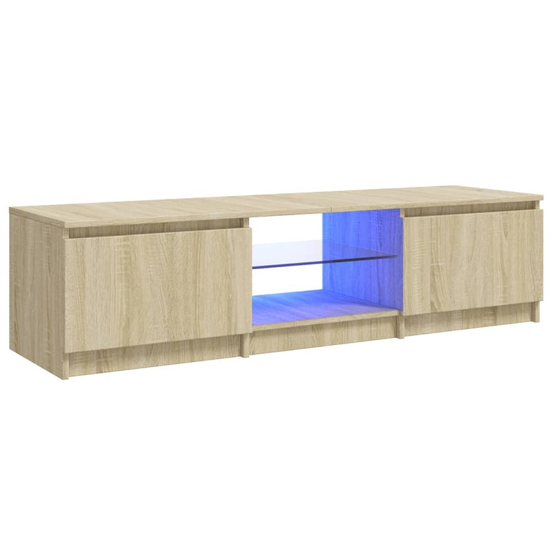 TV Cabinet with LED Lights Sonoma Oak 140x40x35.5 cm