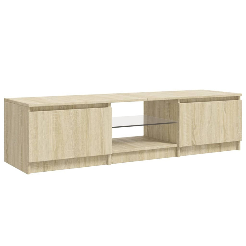 TV Cabinet with LED Lights Sonoma Oak 140x40x35.5 cm