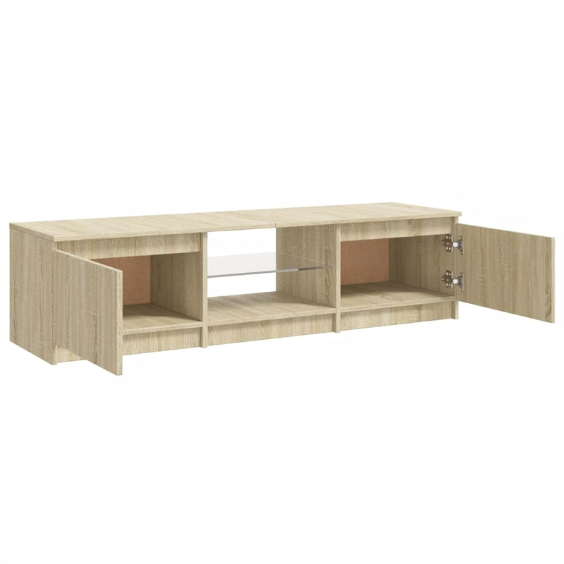 TV Cabinet with LED Lights Sonoma Oak 140x40x35.5 cm