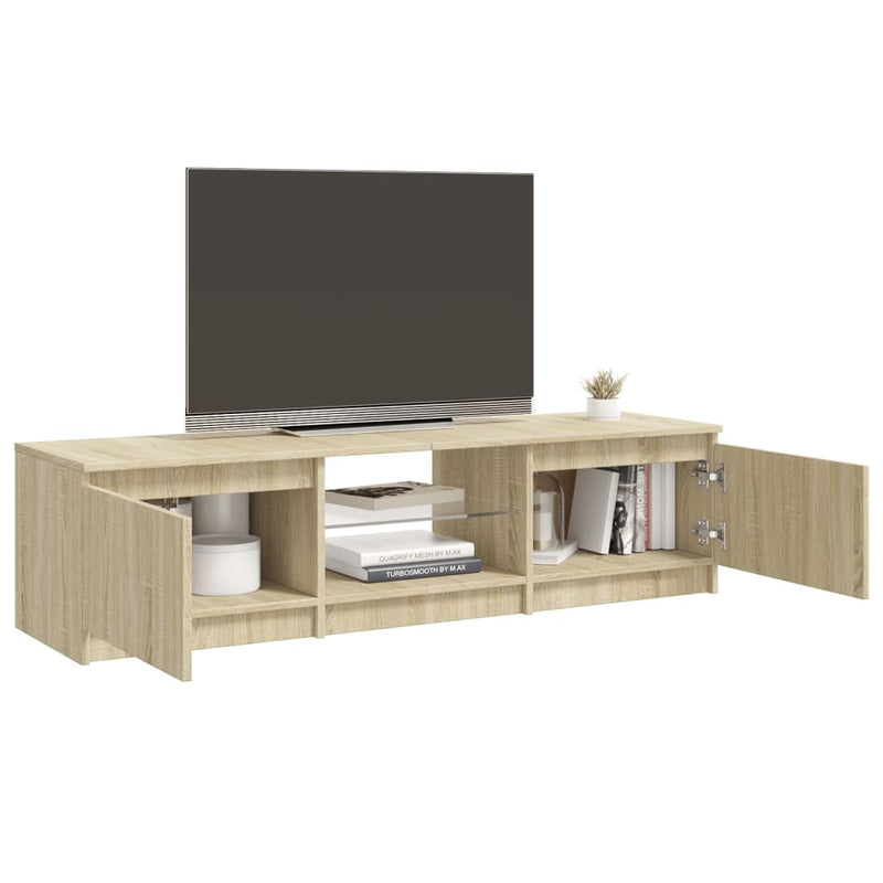 TV Cabinet with LED Lights Sonoma Oak 140x40x35.5 cm