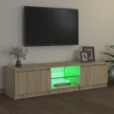 TV Cabinet with LED Lights Sonoma Oak 140x40x35.5 cm