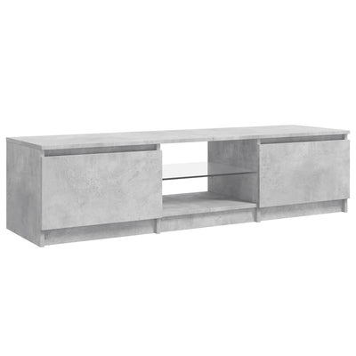 TV Cabinet with LED Lights Concrete Grey 140x40x35.5 cm