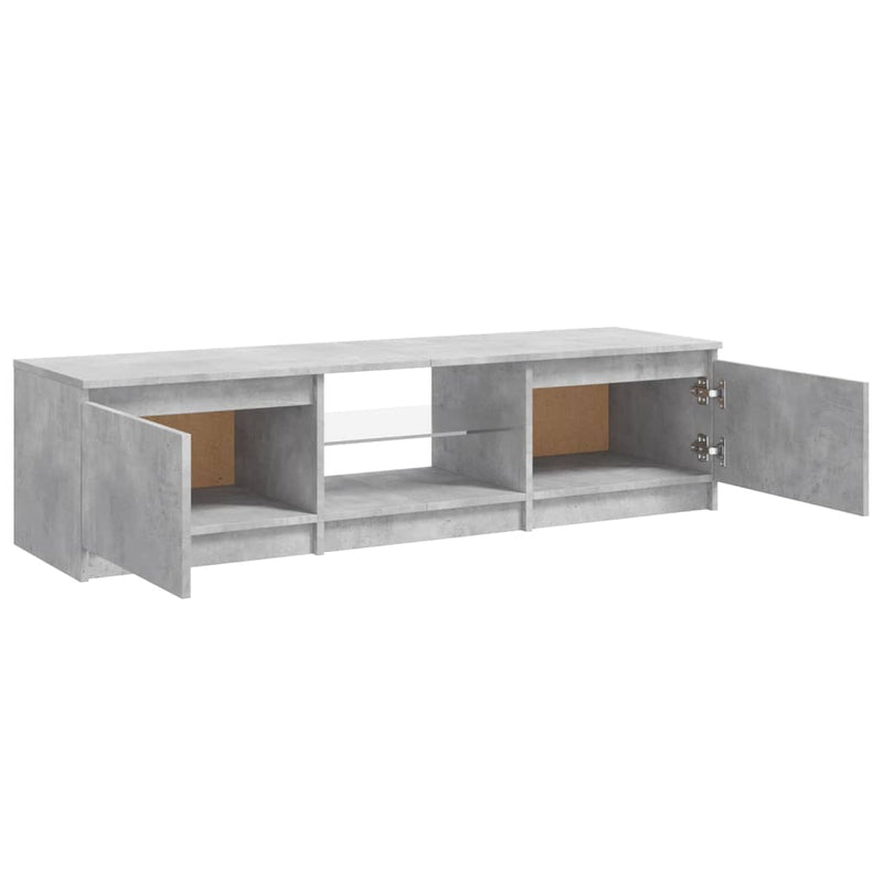 TV Cabinet with LED Lights Concrete Grey 140x40x35.5 cm