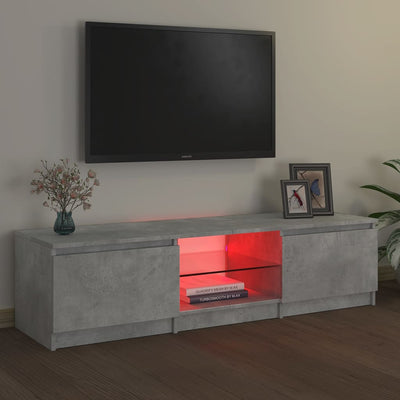 TV Cabinet with LED Lights Concrete Grey 140x40x35.5 cm