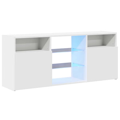 TV Cabinet with LED Lights White 120x30x50 cm