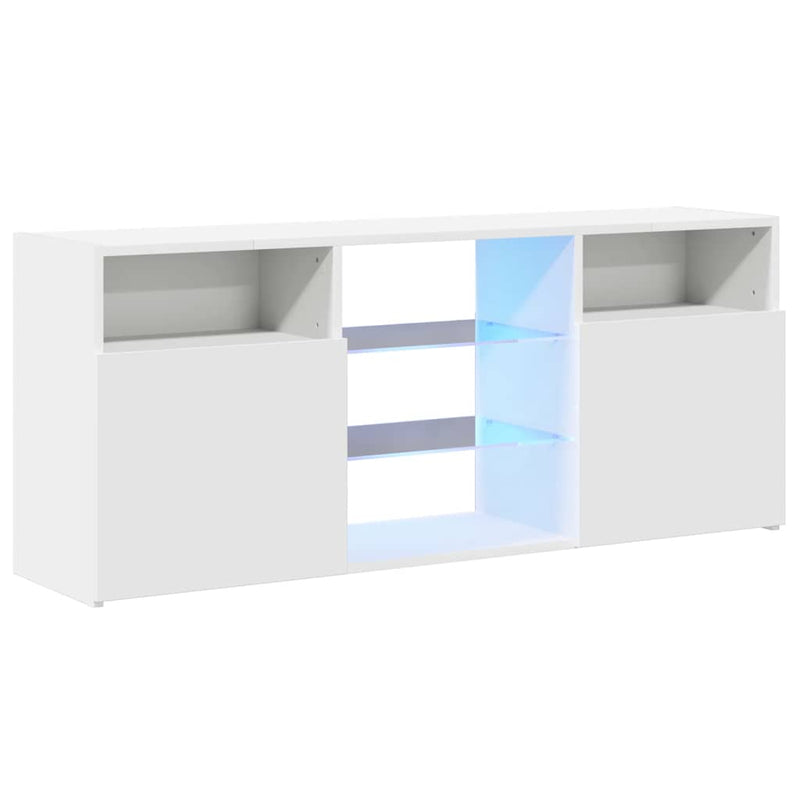 TV Cabinet with LED Lights White 120x30x50 cm