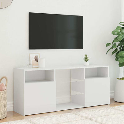 TV Cabinet with LED Lights White 120x30x50 cm