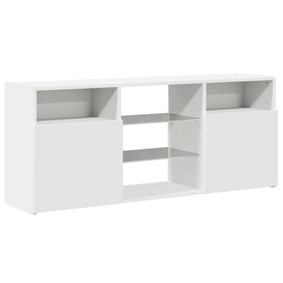 TV Cabinet with LED Lights White 120x30x50 cm