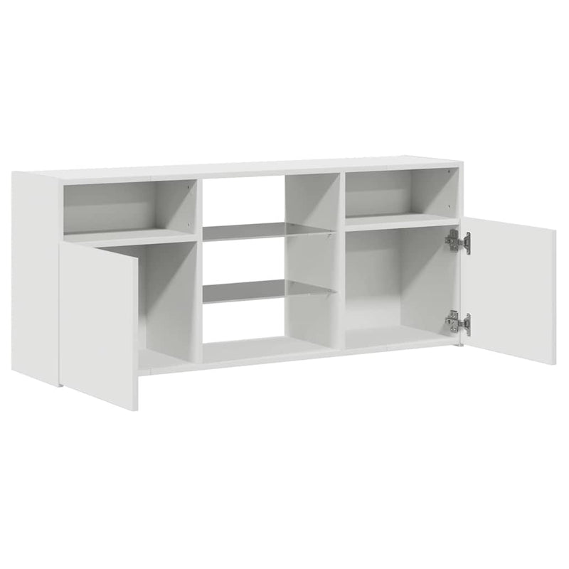 TV Cabinet with LED Lights White 120x30x50 cm