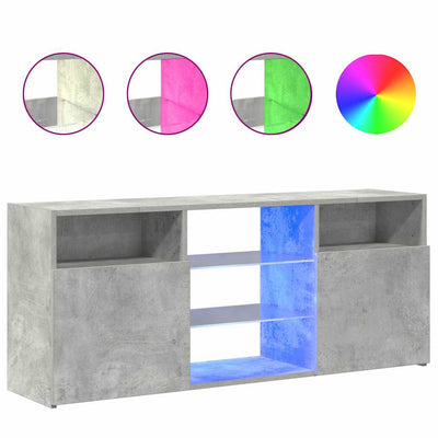 TV Cabinet with LED Lights Concrete Grey 120x30x50 cm