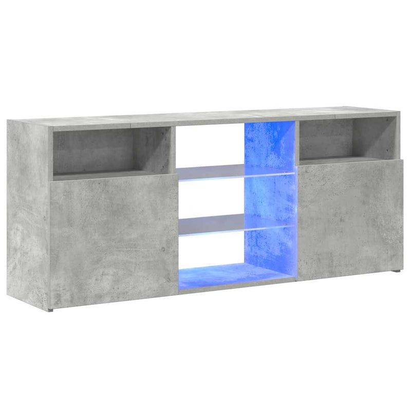 TV Cabinet with LED Lights Concrete Grey 120x30x50 cm