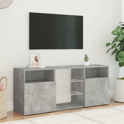 TV Cabinet with LED Lights Concrete Grey 120x30x50 cm